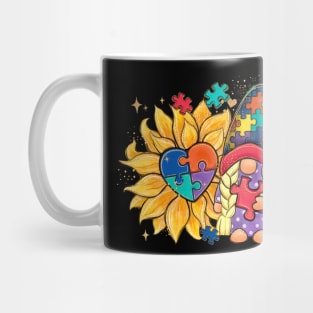 Autism Gnome Sunflower Mug